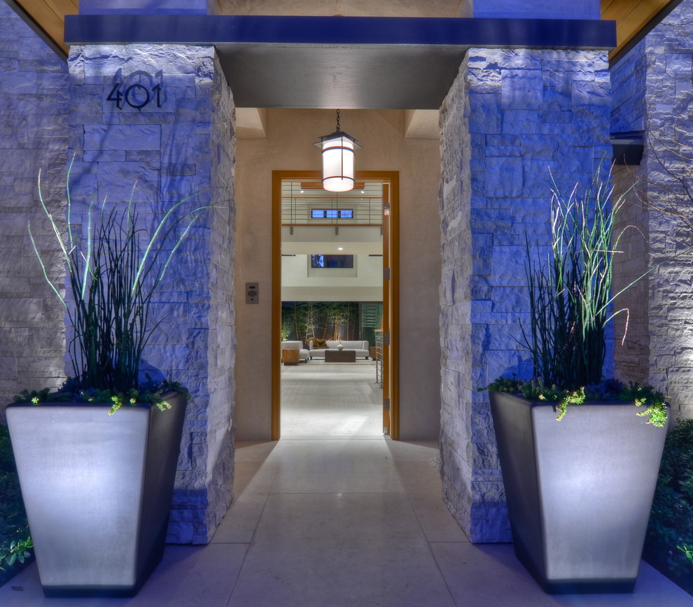 This is an example of a contemporary entryway in Orange County.