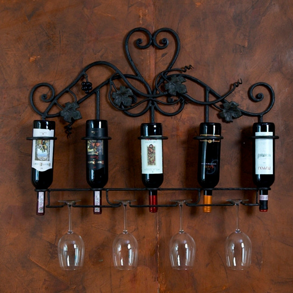Five Bottle Wall Wine Rack Traditional Wine Racks Atlanta by