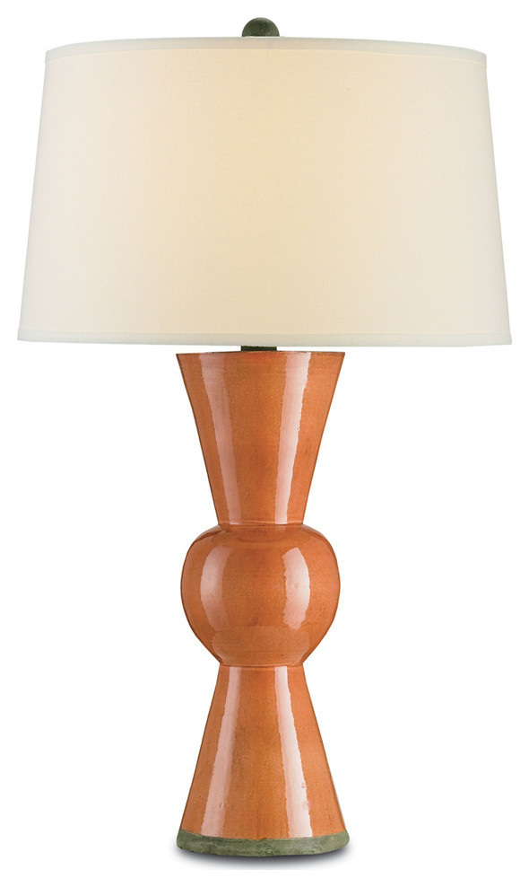 MidCentury Modern Upbeat Table Lamp, Orange, 1Light Modern Table