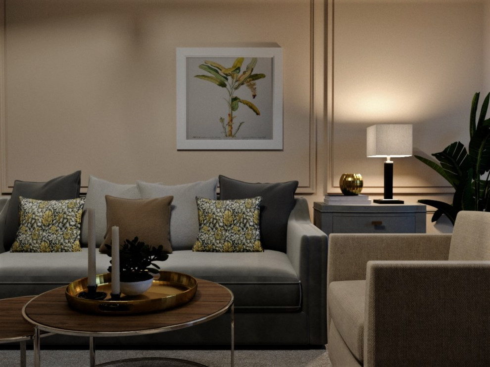 Гостиная 21 кв м для двух поколений семьи