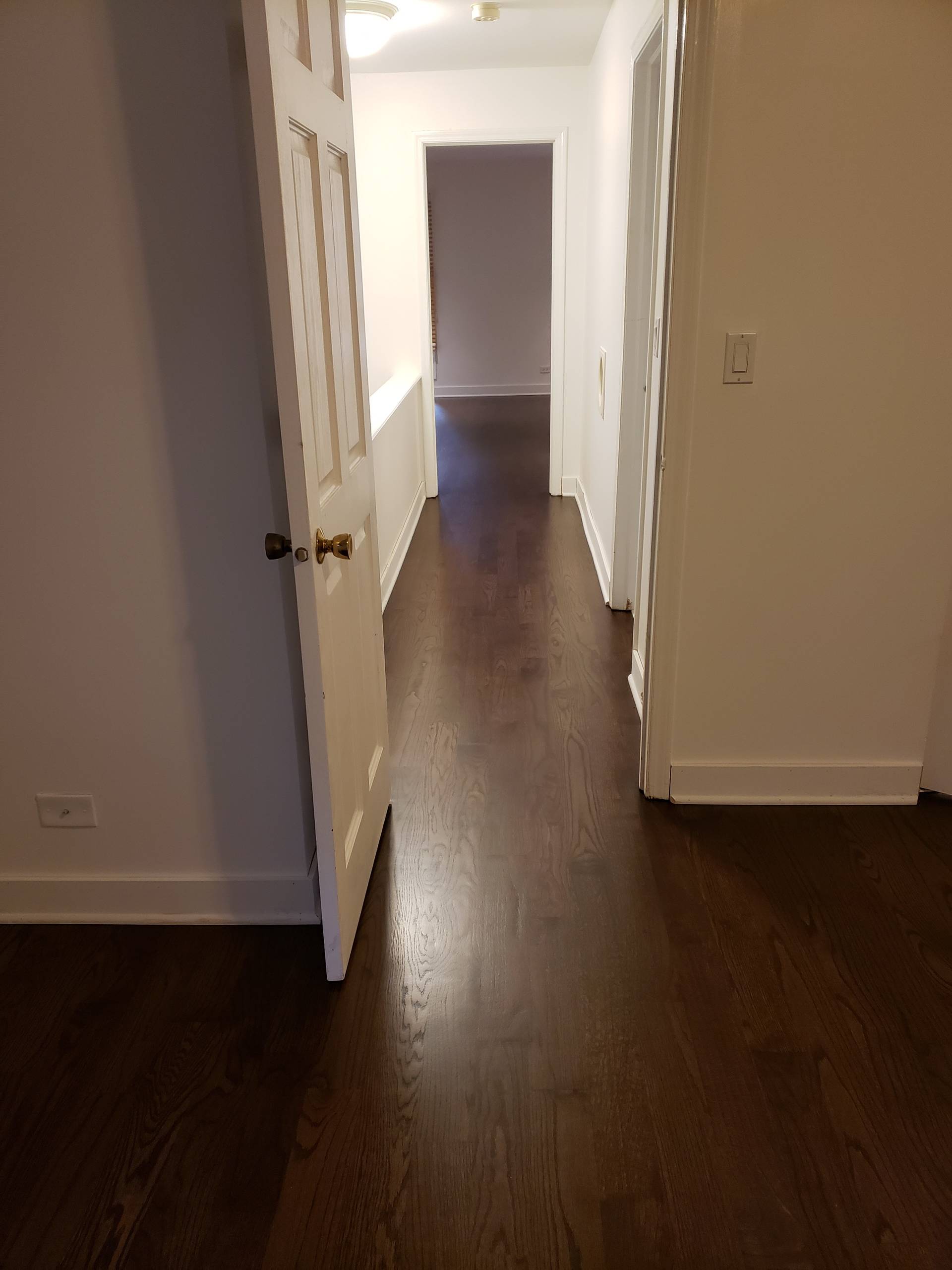 4 inch red oak select and better installed and refinished , Spice Brown stain