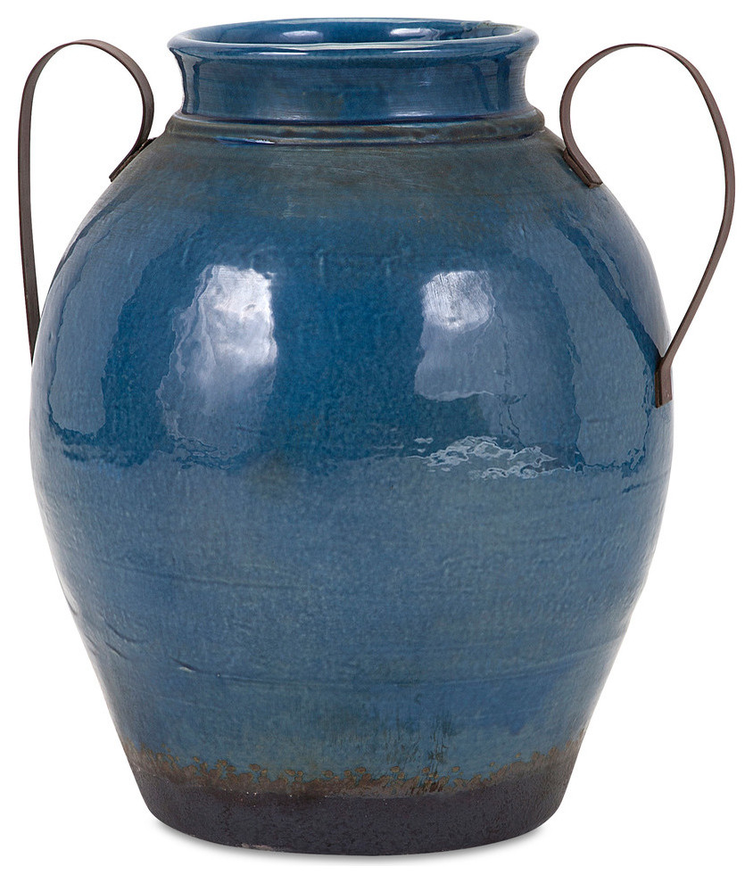Harrisburg Large Vase with Metal Handle