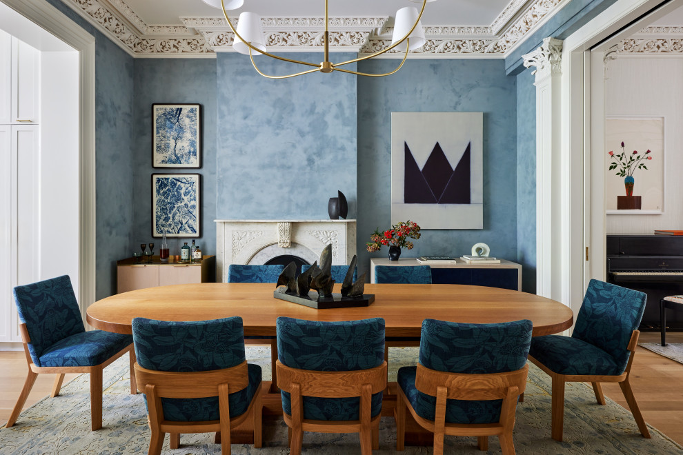 Inspiration for a transitional dining room remodel in New York