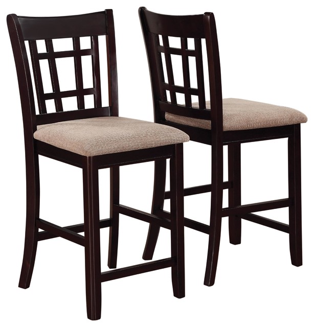 Upholstered Counter Height Chairs With Footrest, Set of 2 Bar Stools