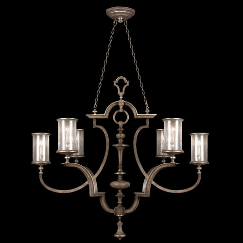 Villa Vista Six-Light Chandelier in Hand Painted Driftwood Finish On Metal with