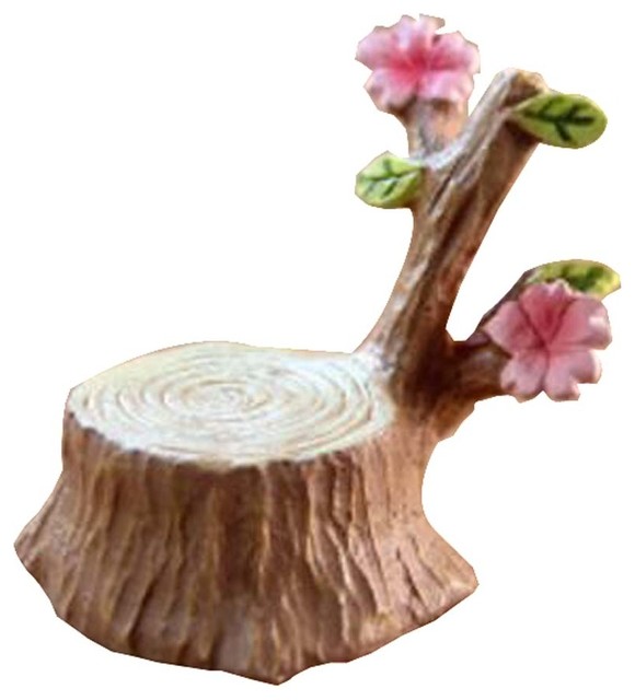 Set of 2 Lovely Small Decorations Resin Emulational Stump Ornaments Rustic Decorative