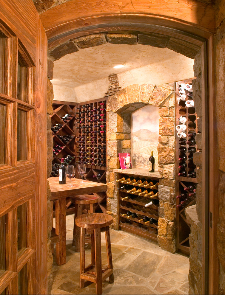 Inspiration for a country wine cellar in Denver.