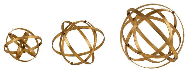 Uttermost Stetson Gold Spheres, Set of 3