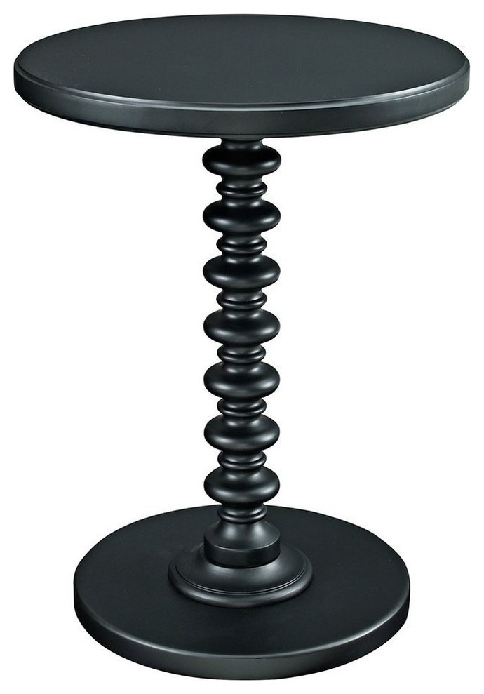 Black Round Spindle Table Traditional Side Tables And End Tables