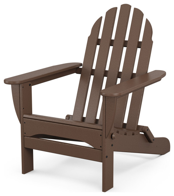 Polywood Classic Folding Adirondack Chair, Mahogany