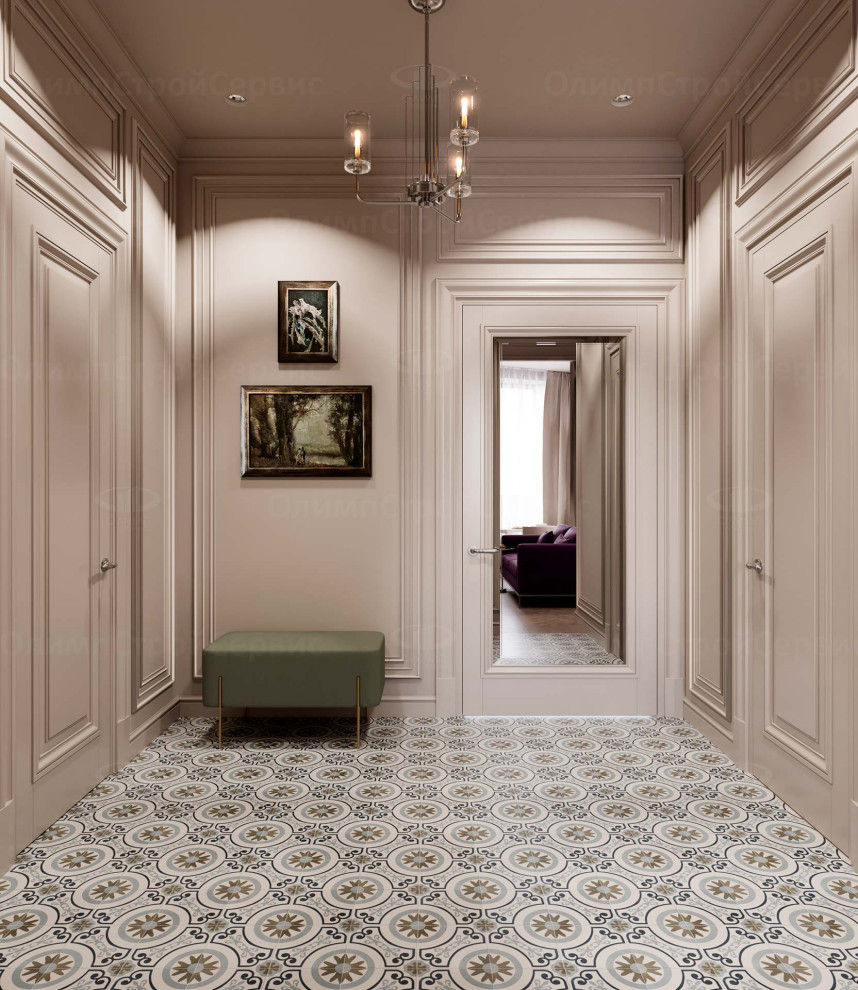 ЖК Врубеля, 4: дизайн интерьера евродвушки 60 кв.м. в стиле «Неоклассика»