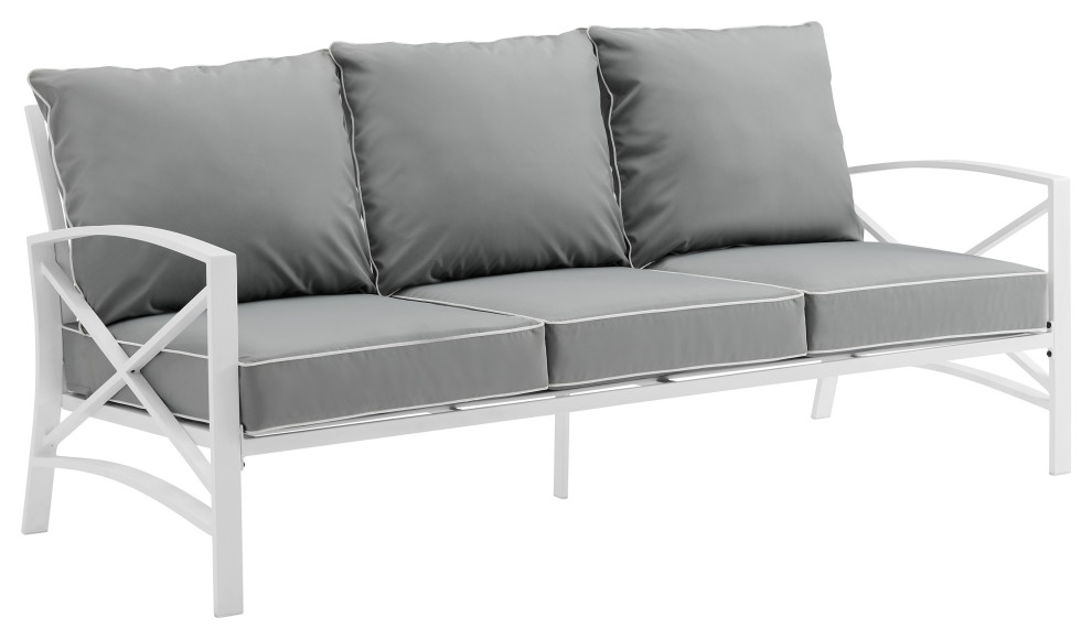 Kaplan Outdoor Metal Sofa Beach Style Outdoor Sofas by Homesquare