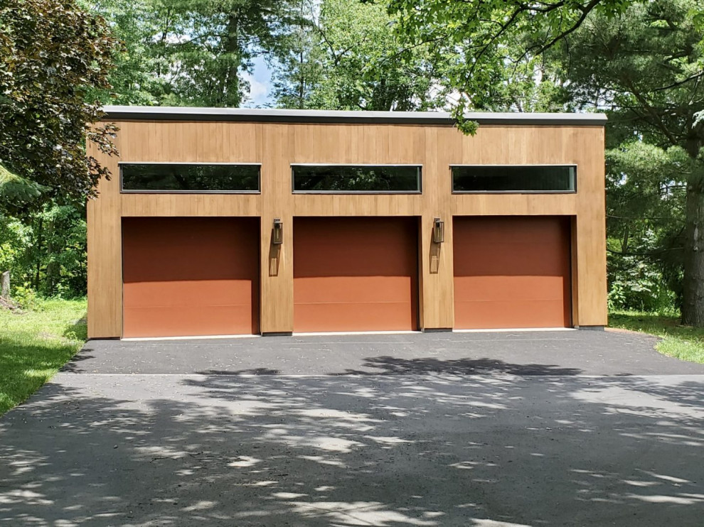 Design ideas for a modern detached carport in Other with three or more cars.