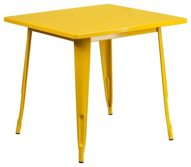Flash Furniture Commercial Grade 31.5" Square Yellow Table - ET-CT002-1-YL-GG