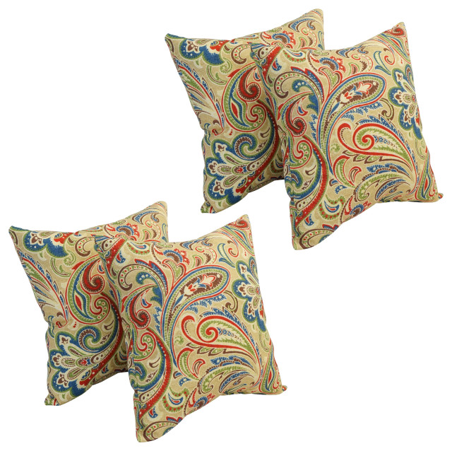 17" Square Polyester Outdoor Throw Pillows, Set of 4, Casa Cabana