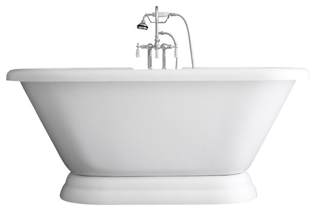Double Ended Pedestal Bathtub/Faucet Package, 59", Chrome