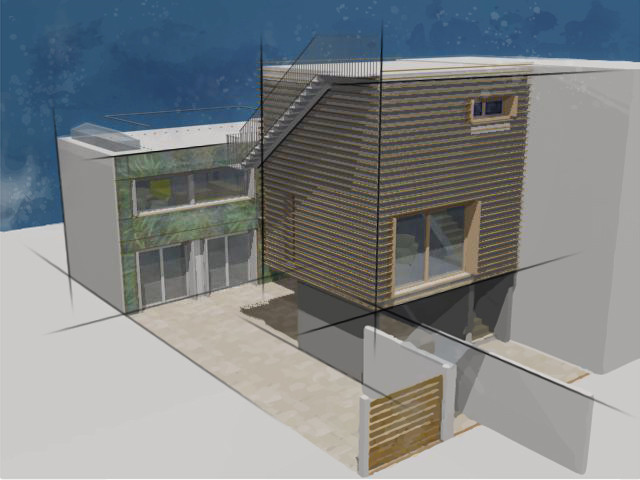 Intervento di ristrutturazione _ l'edificio dall'alto