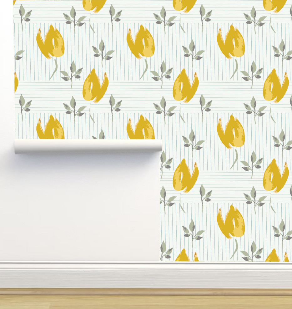Yellow Tulips Wallpaper by Monor Designs