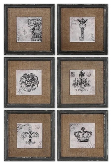Grace Feyock Symbols Traditional Wall Art / Wall Decor Set of 6 X-00055