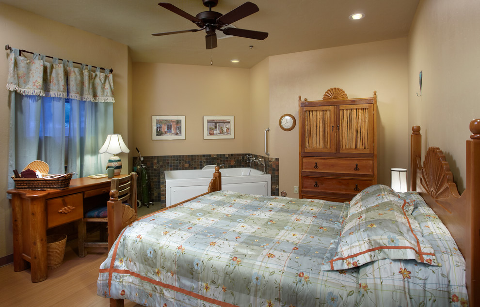 This is an example of a transitional bedroom in Phoenix.