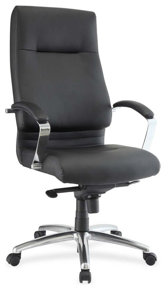 Lorell Modern Exec. HighBack Leather Chair, Leather Seat, Leather