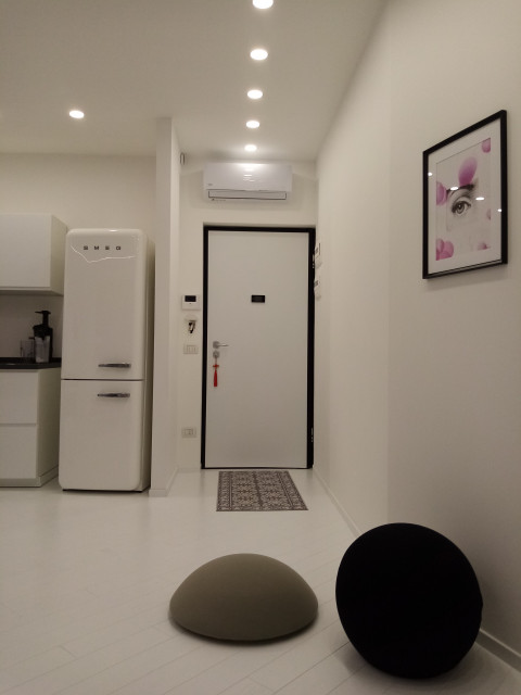 White home contemporary-entrance