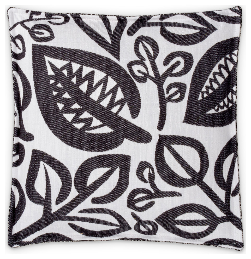 Uptown Downtown Zest 18" Square Box Throw Pillow Black/White Contemporary Decorative