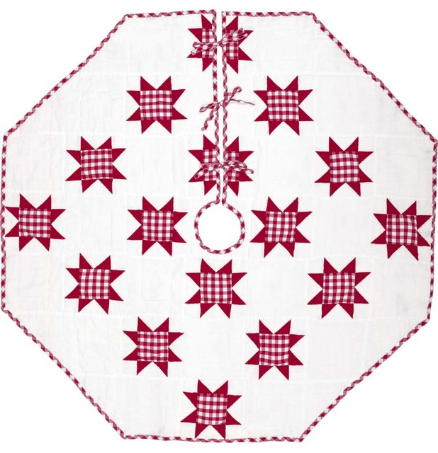 Emmie Red 55" Patchwork Tree Skirt