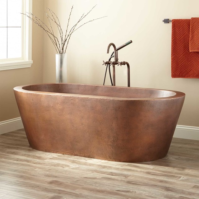 69" collette hammered copper freestanding tub - bathtubs