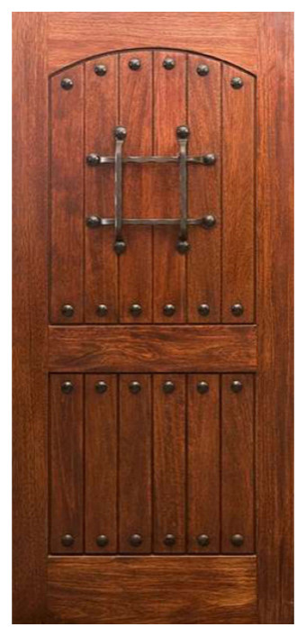 Mahogany Rustic Knotty Door, 36"x80"x1.75"