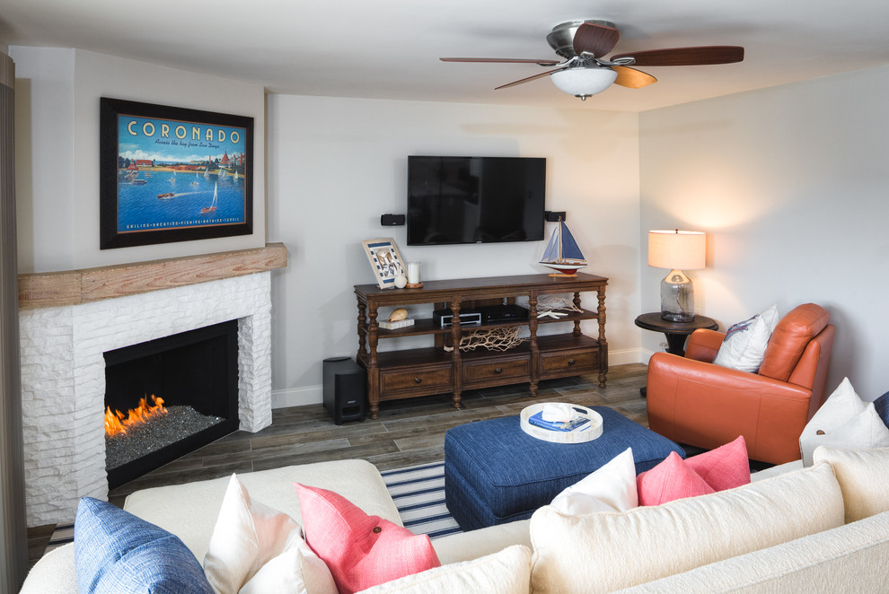 This is an example of a mid-sized beach style living room in San Diego.