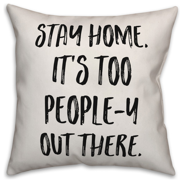 Let's Stay Home, Throw Pillow Cover, 20"x20"
