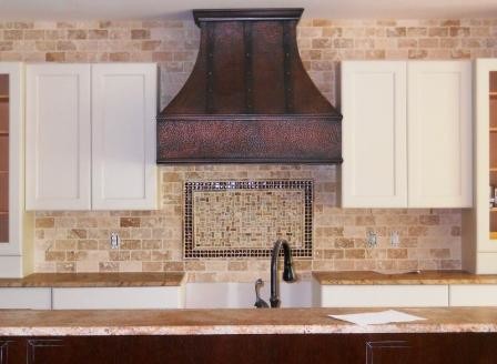 This is an example of a traditional single-wall open plan kitchen in Raleigh with a farmhouse sink, multi-coloured splashback, subway tile splashback and with island.