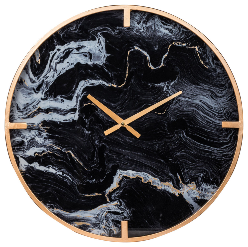 Modern Chic Wall Clock, Black Contemporary Wall Clocks by Lighting New York Houzz