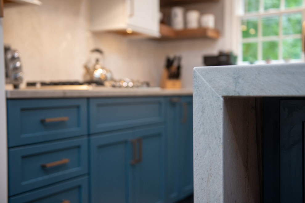 Kitchen with Stunning Waterfall Island