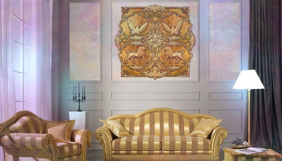 Большое золотое рельефное панно на заказ