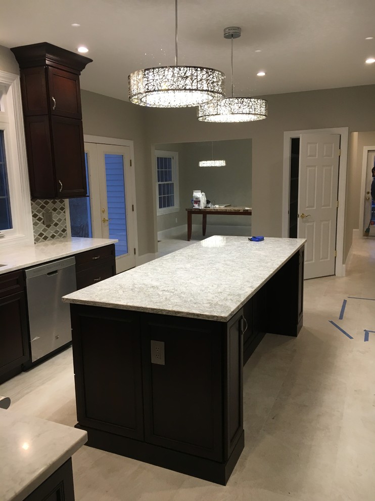 Example of a transitional home design design in New York