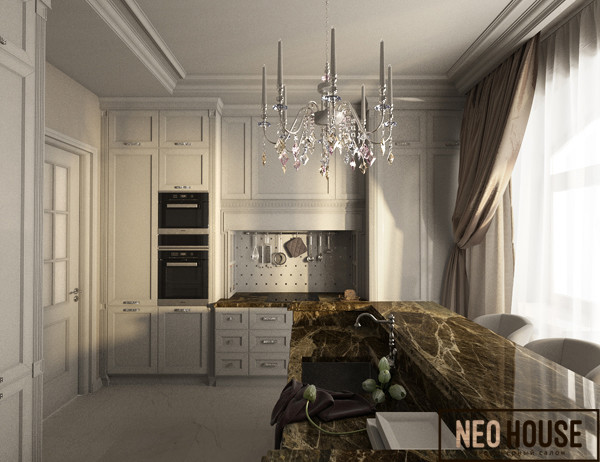 Завораживающий мрамор на кухне