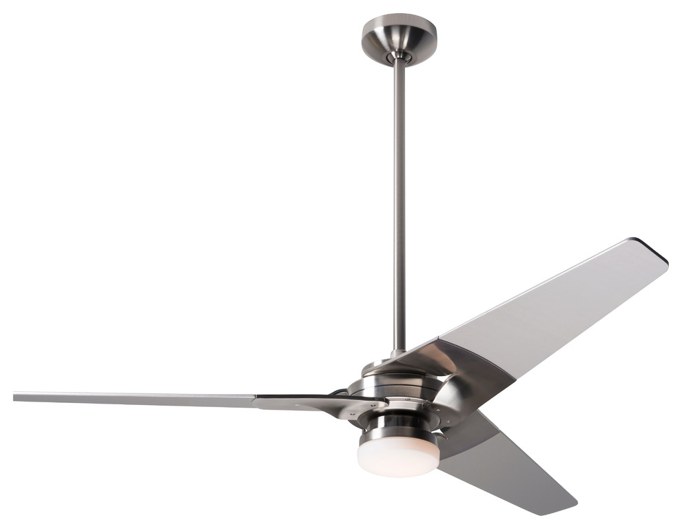 Modern Fan Torsion LED-Light Bright Nickel 52" Ceiling Fan ...