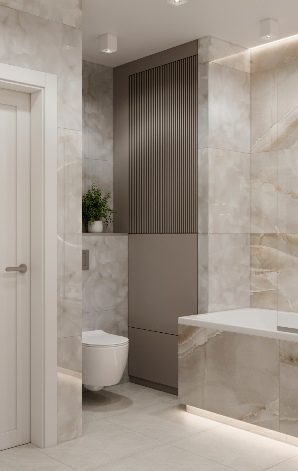 Ванная комната с растительными нишами