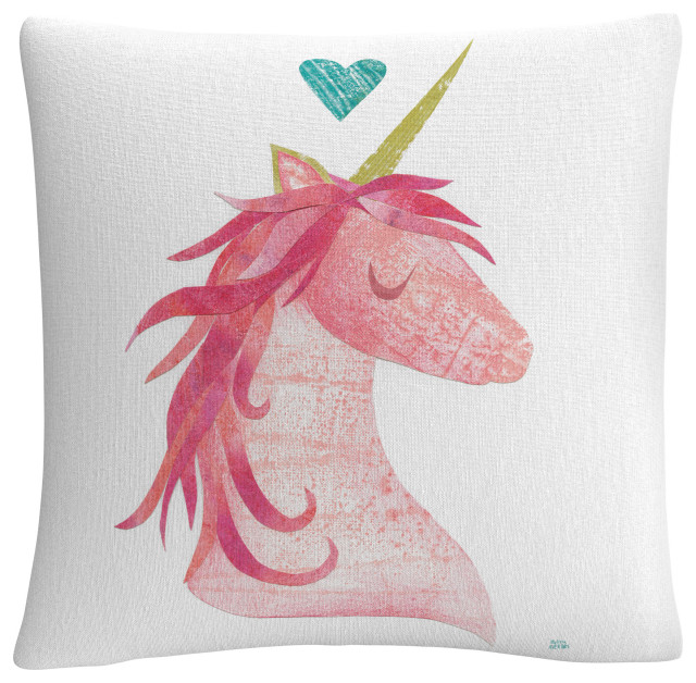Melissa Averinos 'Unicorn Magic I Heart' Decorative Throw Pillow