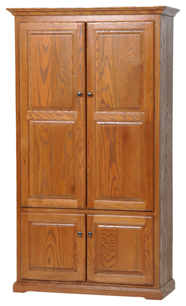 Double Wide Oak Kitchen Pantry - Transitional - Pantry Cabinets - by ...