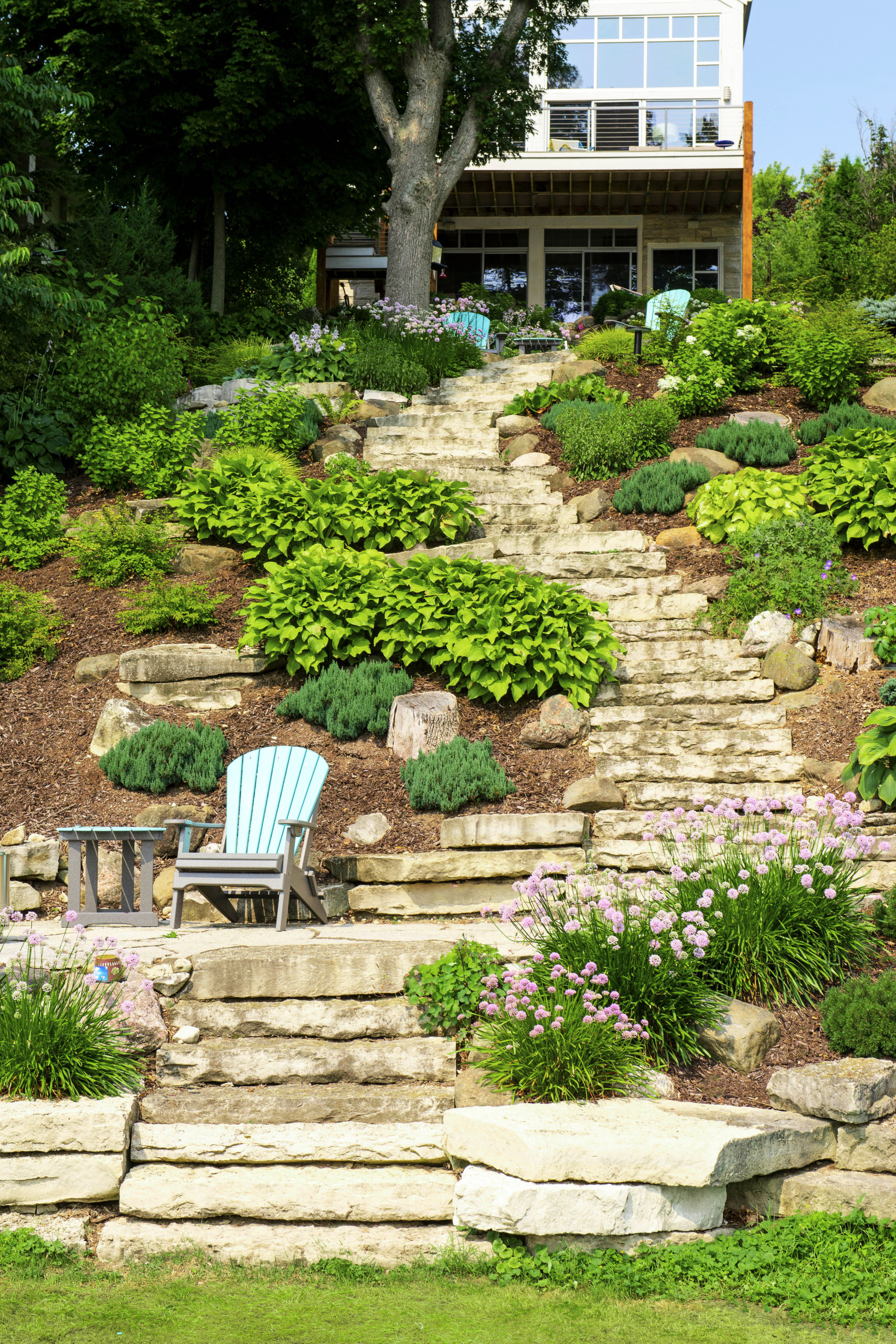 Contemporary Lake Stone Steps - West Bend, WI