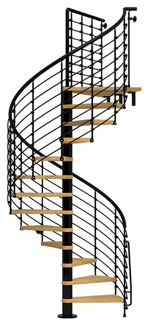 Oak 70 Xtra Spiral Staircase Kit Contemporary Stair Parts By Arke Xtra Spiral Staircase Kit Black 51