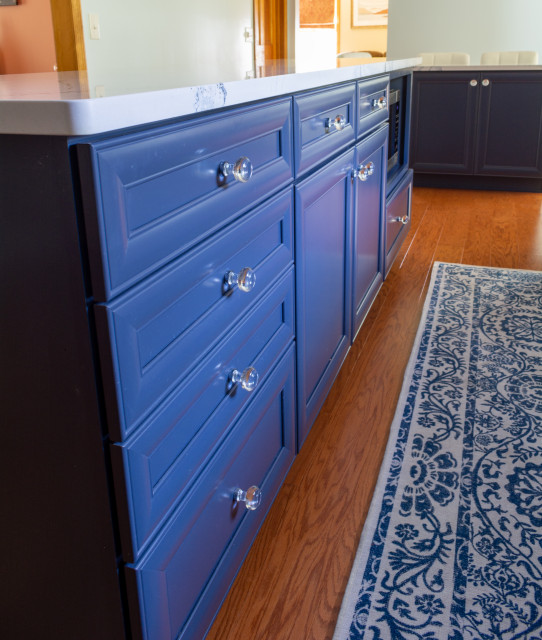 Blue and White Modern Kitchen Traditional Kitchen New York by