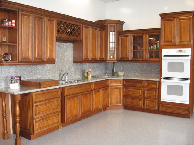 light chestnut kitchen cabinet