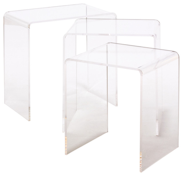 Lucy Acrylic Nesting Tables 3 Piece Set Contemporary Side Lucy Acrylic Nesting Tables 3 Piece Set Contemporary Side And End By Naples Grande