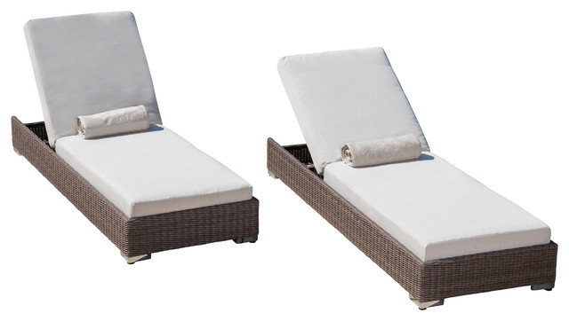 Zendaya Brown Wicker Sunbrella Chaise Lounge Chairs Set Of 2 Zendaya Brown Wicker Sunbrella Chaise Lounge Chairs Set Of 2