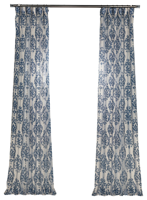 Fresco Printed Sheer Curtain Single Panel Contemporary