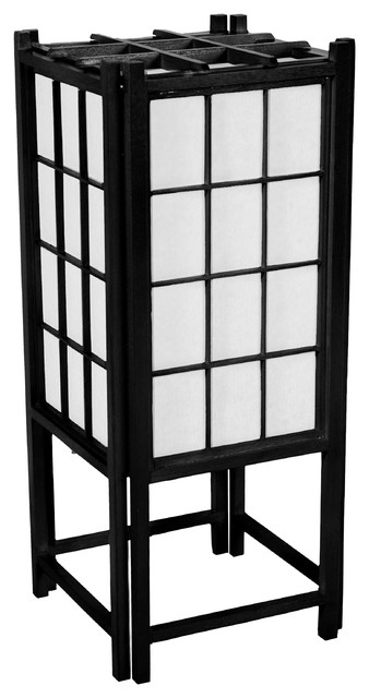 18" Window Pane Shoji Lamp, Black